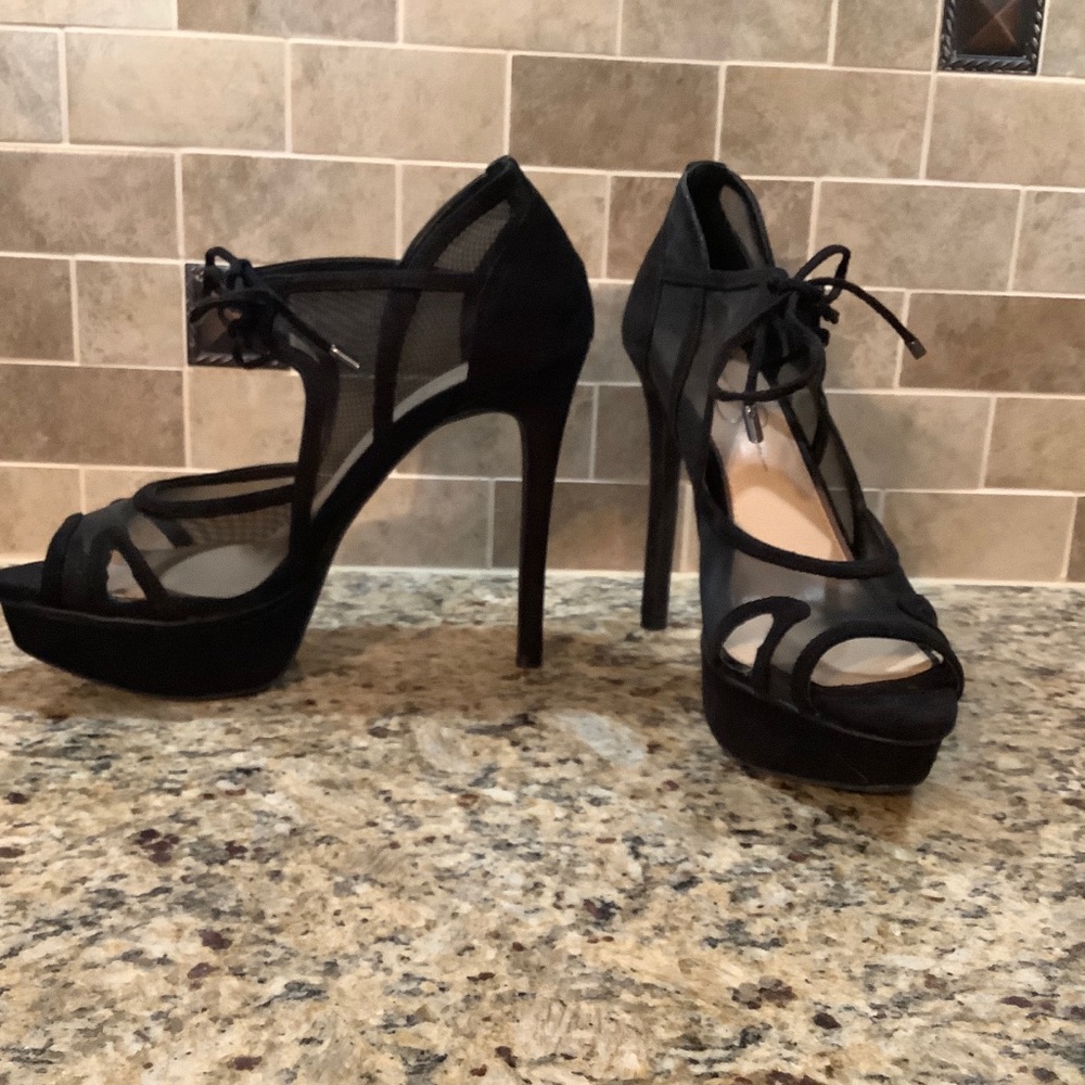 Black sexy platform sandals